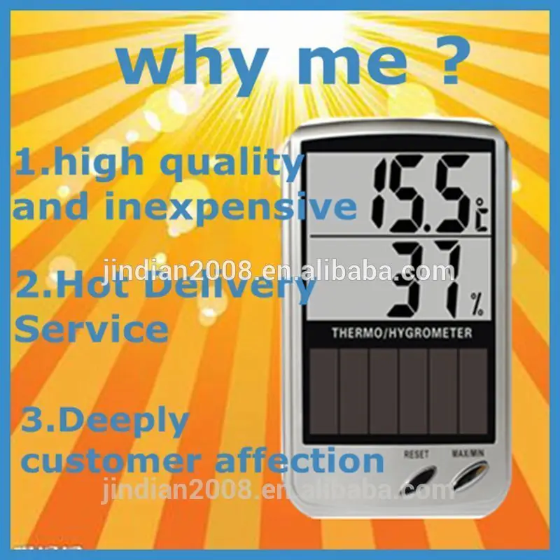Солнечной энергии цифровой термометр JW-200 гигрометр