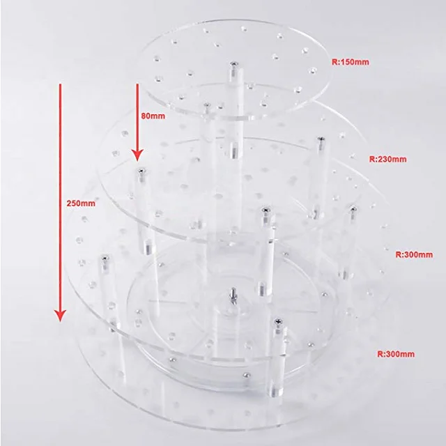 Round Acrylic Cakepop Display with Rotating Base