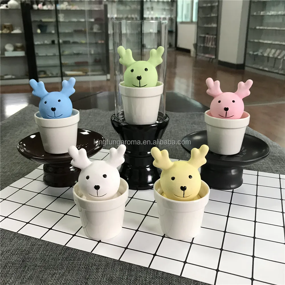 
Factory Hot Seller Ceramic Pot Aroma Stone Animal reed diffuser bottles for home decor 