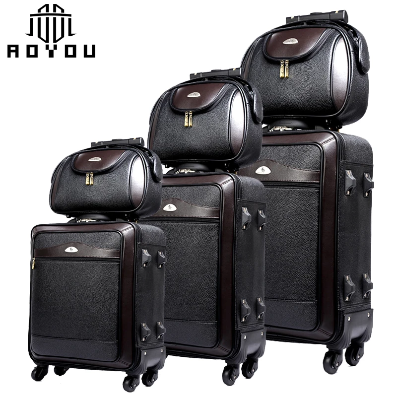 
2pcs 20 24inch red luggage sets women suitcases with bag 