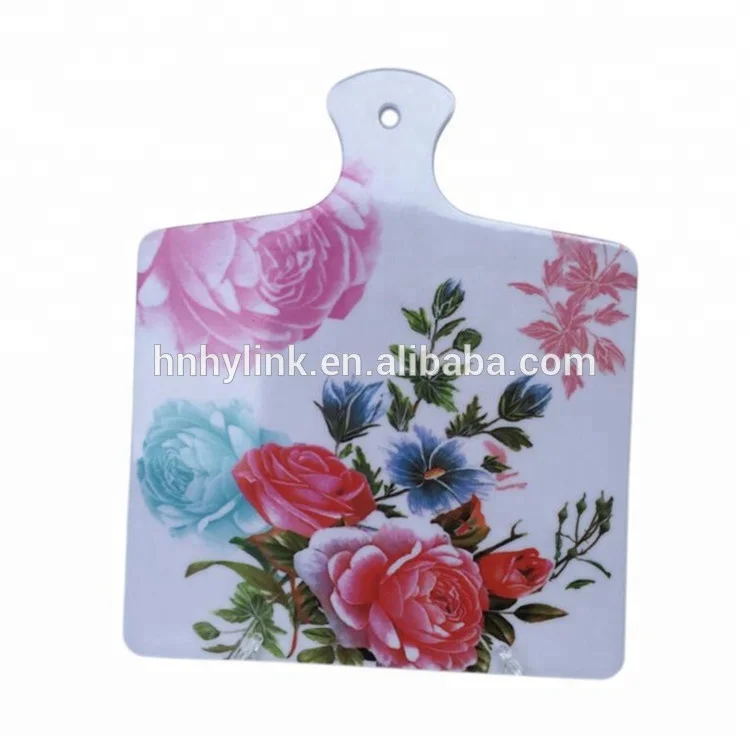 A5 LFGB Custom Printing Large Handle plastic Melamine Cutting Board Bamboo Fruit cutting board Bread cutting board
