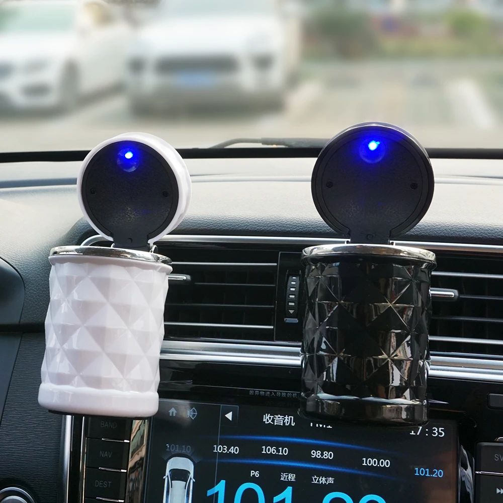  Лучшие продажи алмазная секция дизайн led мини автомобиль портативный пепельница с вентиляционным