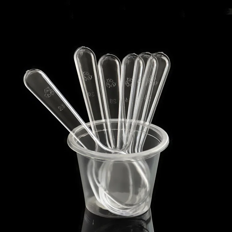 8.5cm Small clear tasting spoon mini ice cream scoop PS