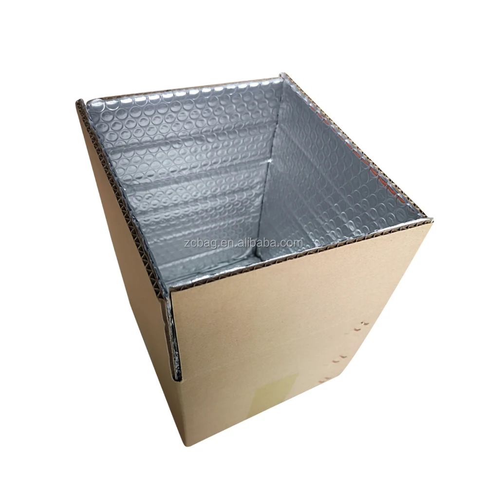 Durable Strong Flexible Cold Storage Corrugated Carton Thermal Insulated Boxes with Aluminum Foil Bubble Delivery Fresh Fruit