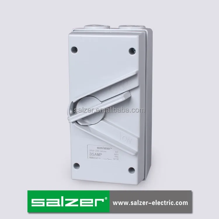 Salzer enclosed Isolator switch IP66 SAD1-235  35A ON-OFF on load 20A to 63A 1 pole to 4 pole  440VAC High quality