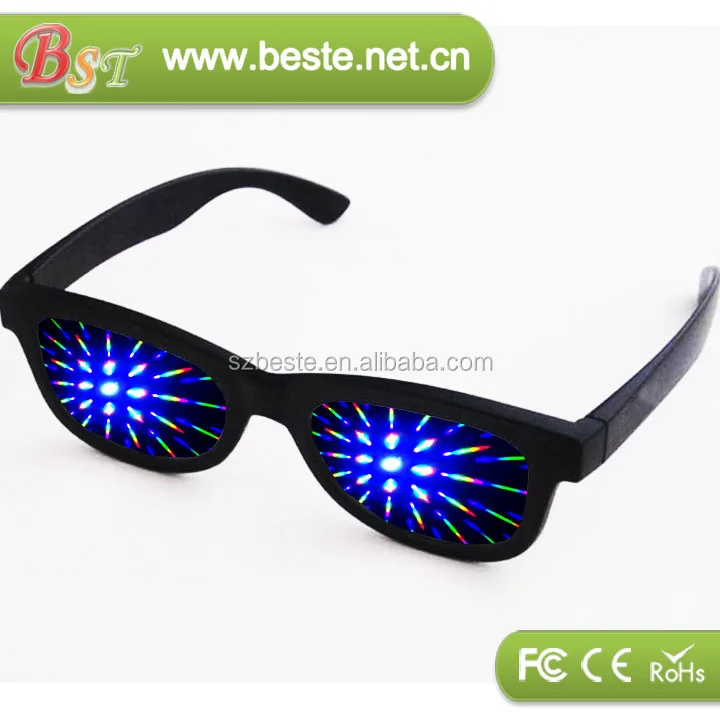 Promotion gift plastic diffraction glasses for Xmas celebration