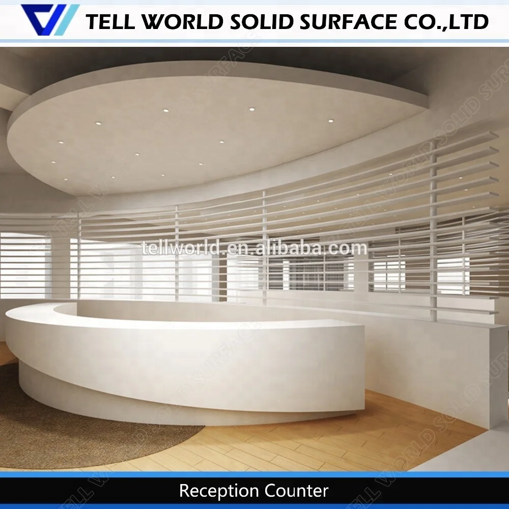 Acrylic Solid Surface Prefab Nurse Station Reception Desk  For Hospital or Clinic
