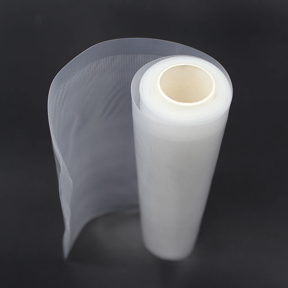 
High transparent no smell packaging vacuum sealer food storage roll bags with tear notch device for household use 