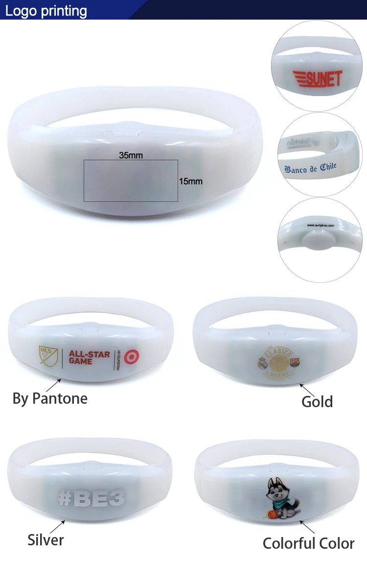 SUNJET New Product 4 LED Lights Custom Logo Remote Controlled LED Bracelet, DMX Control LED Wristband For Event