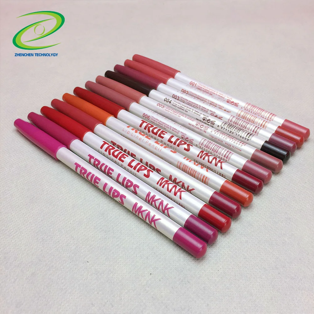 
Best Selling Cosmetics Makeup 12 colors Smooth Long Lasting Waterproof Natural Lip Liner Pencil 
