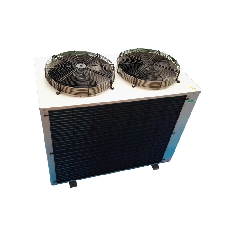 Energy saving topcharge condenser unit for evaporation warehouse cooling system