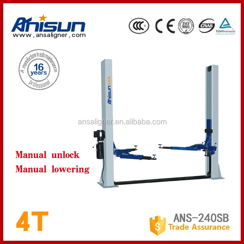 two post car lifter hydraulic for auto garage equipment 4000kg