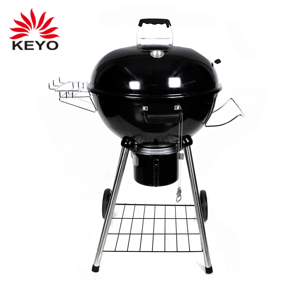 22 inch Kettle Trolley Charcoal Grill Portable Bbq Apple Shaped Outdoor Barbecue Charcoal Grills
