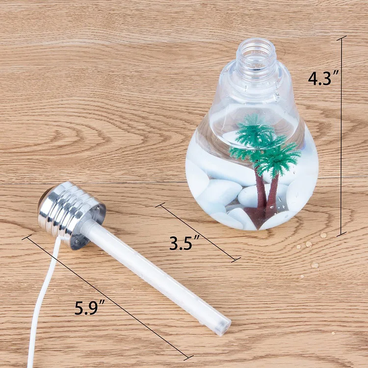 400ml LED Lamp Air Ultrasonic Humidifier for Home  Air Freshener Mist Maker with Seven LED Night Light Home Office House