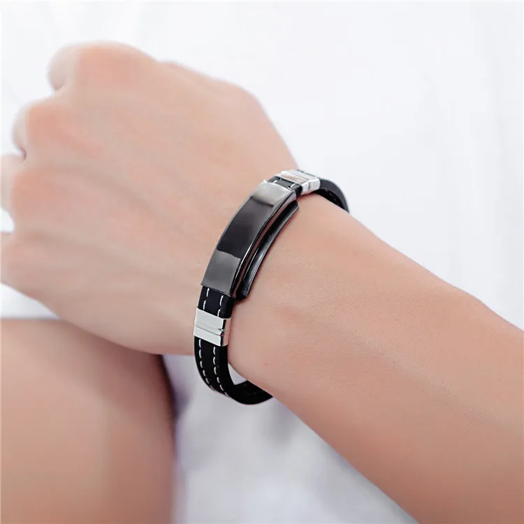joyas de acero inoxidable silicone steel health high magnet bracelets