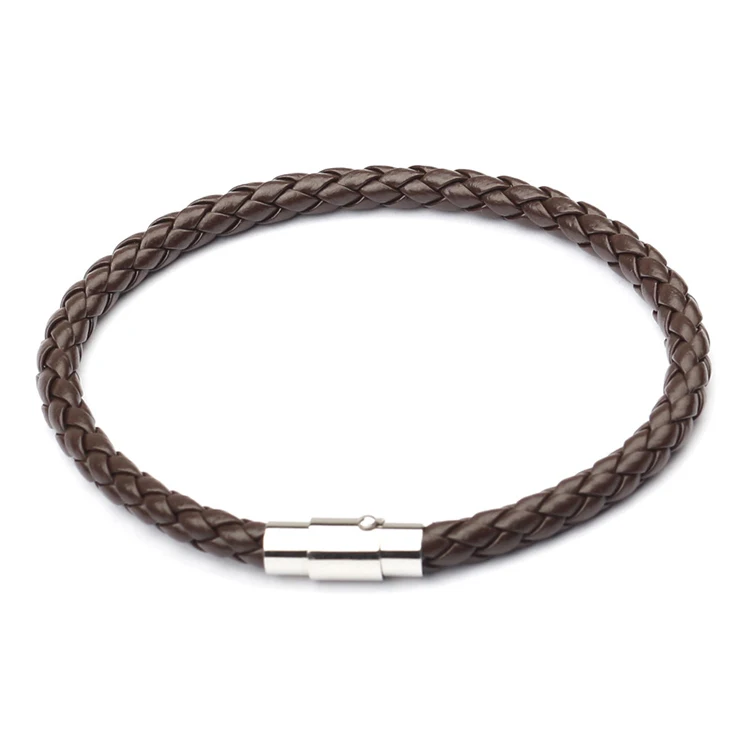 Wholesale jewelry handmade woven magnetic buckle leather bracelet