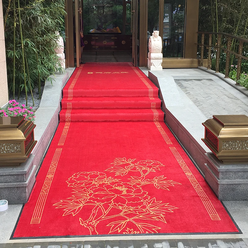 Custom  Rking Logo-carving and Modern nylon logo door mat Indoor hot sales rubber backing  door  nylon mat