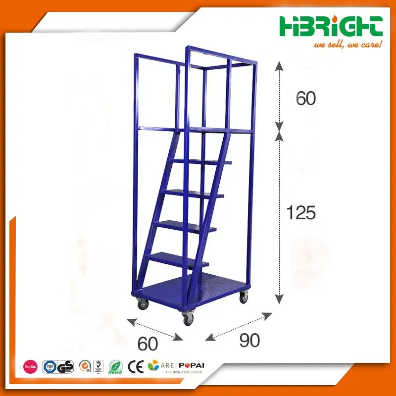 Warehouse Truck Moveable Stairs Rolling Ladders