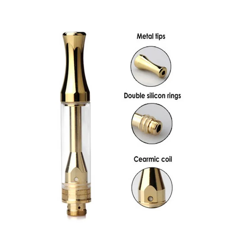 
Best Ceramic Rod Heating Coil CBD Oil Cartridge NX1003 All Gold Cartridge 