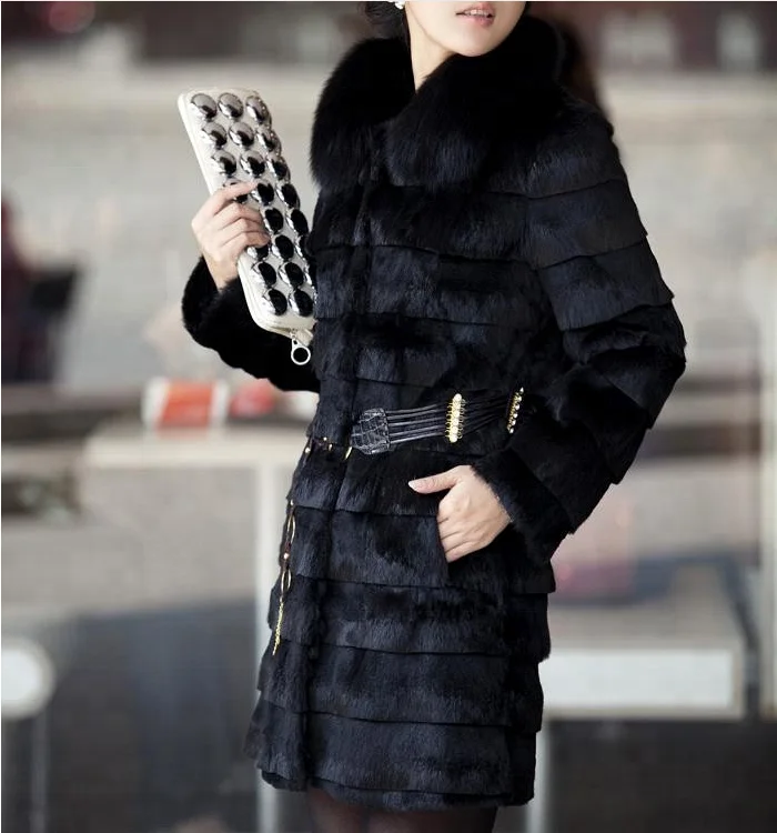 2018 new synthetic fur coat faux fur long type jacket overcoat
