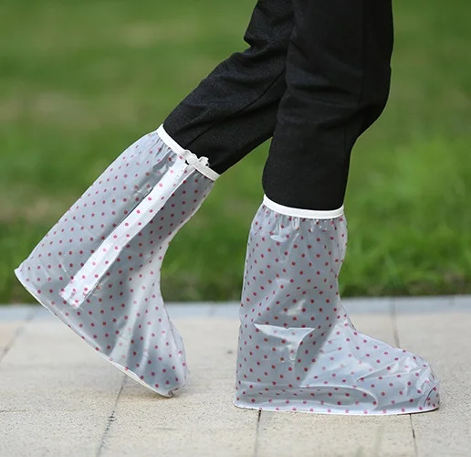 
Dot print Transparent PVC rain boots / shoes cover 
