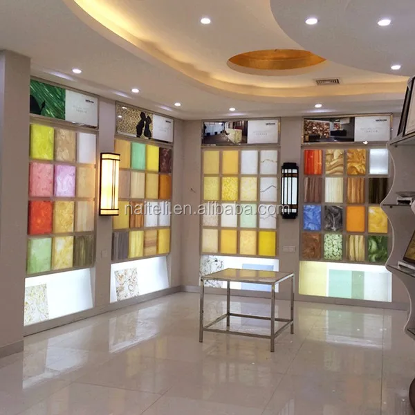 Interior feature wall artificial marble antique blue stone wall panel