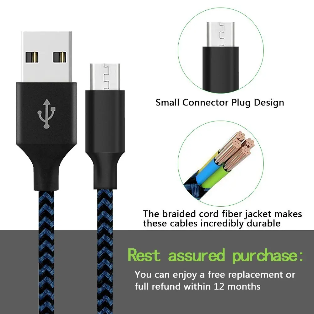 
original 2A 1m 1.5m 2m 3m android micro usb cable charger for samsung v8 s4 s6 s7 s8 cable fast charging 