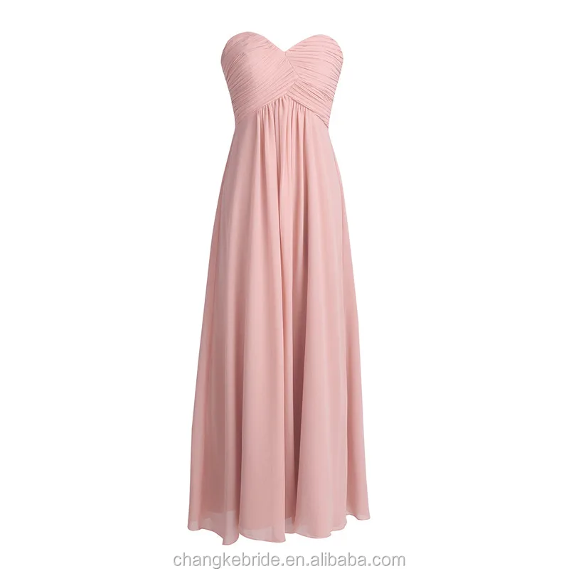 2018 Wedding Formal Bridesmaid Dress Pink Long Chiffon Elegant Bridesmaid Dress