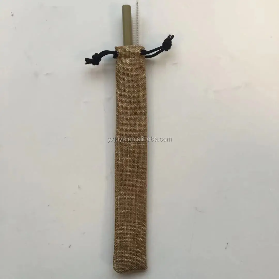 JOYE reusable eco bamboo drinking straw set with individual bag package with logo