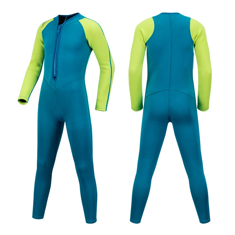 Unisex Youth Waterproof Neoprene Surfing Wetsuit Long Sleeve Front Zipper Plus Size Diving Colorful Front Zipper Long Sleeve