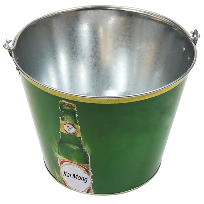 High Quality Outdoor Camping Hiking Garden Portable Hot Dipped Galvanized Metal Zinc Water Ice Bear Bucket