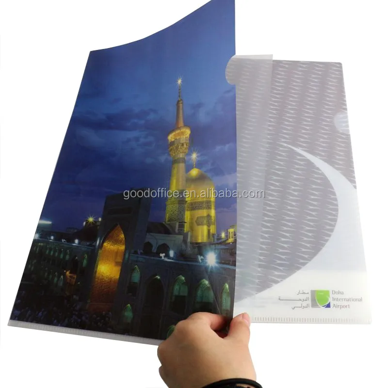 
office waterproof file folder,custom L-shaped advertising file folder 