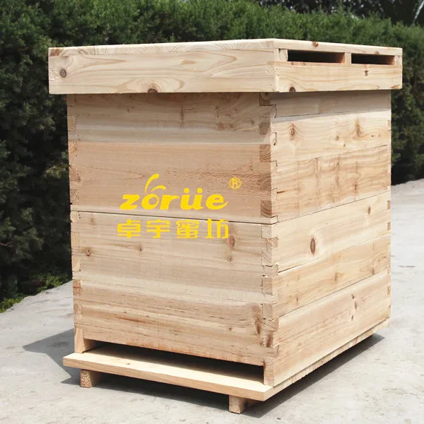 Explorable Factory Inspection Allowed Two Layer Wooden China Langstroth Fir Bee Hive