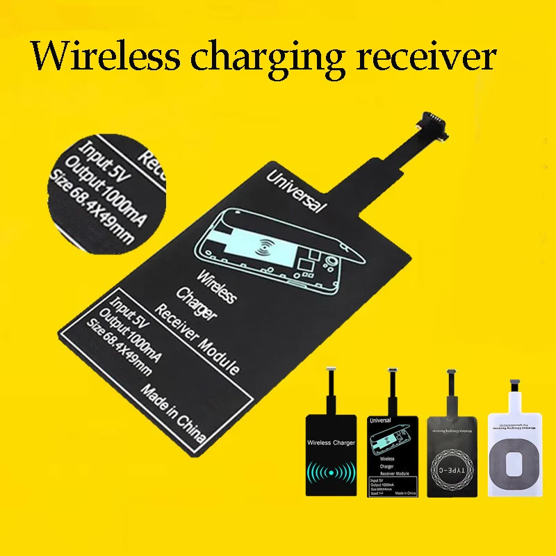 Лидер продаж на Amazon, универсальный комплект беспроводной зарядки Qi, передатчик, зарядное устройство, адаптер, приемник, подставка, катушка, Type-C, микро-USB