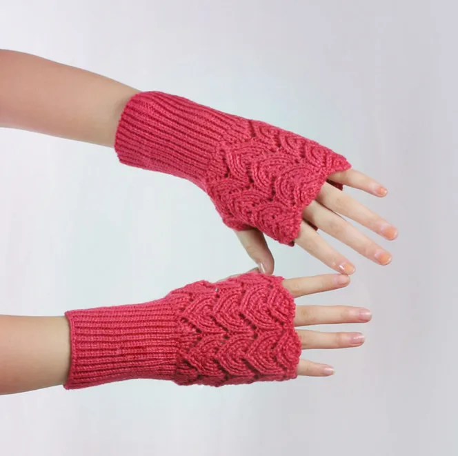 
Winter Warm Arm Mitten Womens Half Fingerless Wrist Knit Glove 