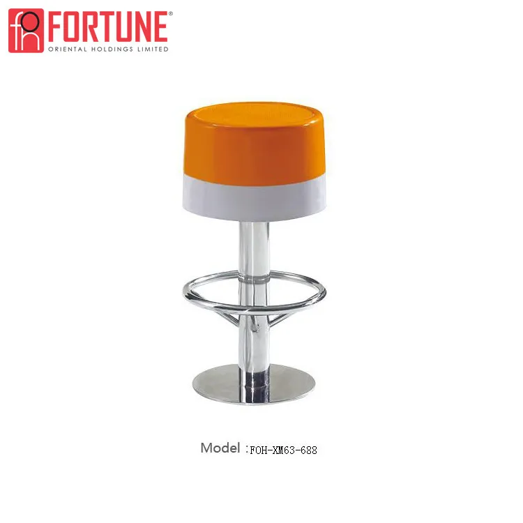 padded round orange leather swivel bar stools for sale