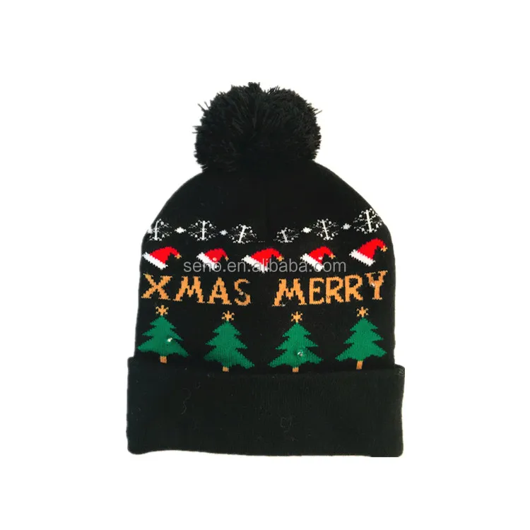 
Knitted warm led winter hat led light hat beanie scrolling message led beanie hat 