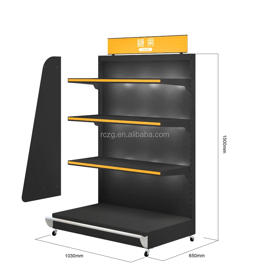 Custom supermarket high quality floor candy display shelves,candy store furniture,candy store equipment