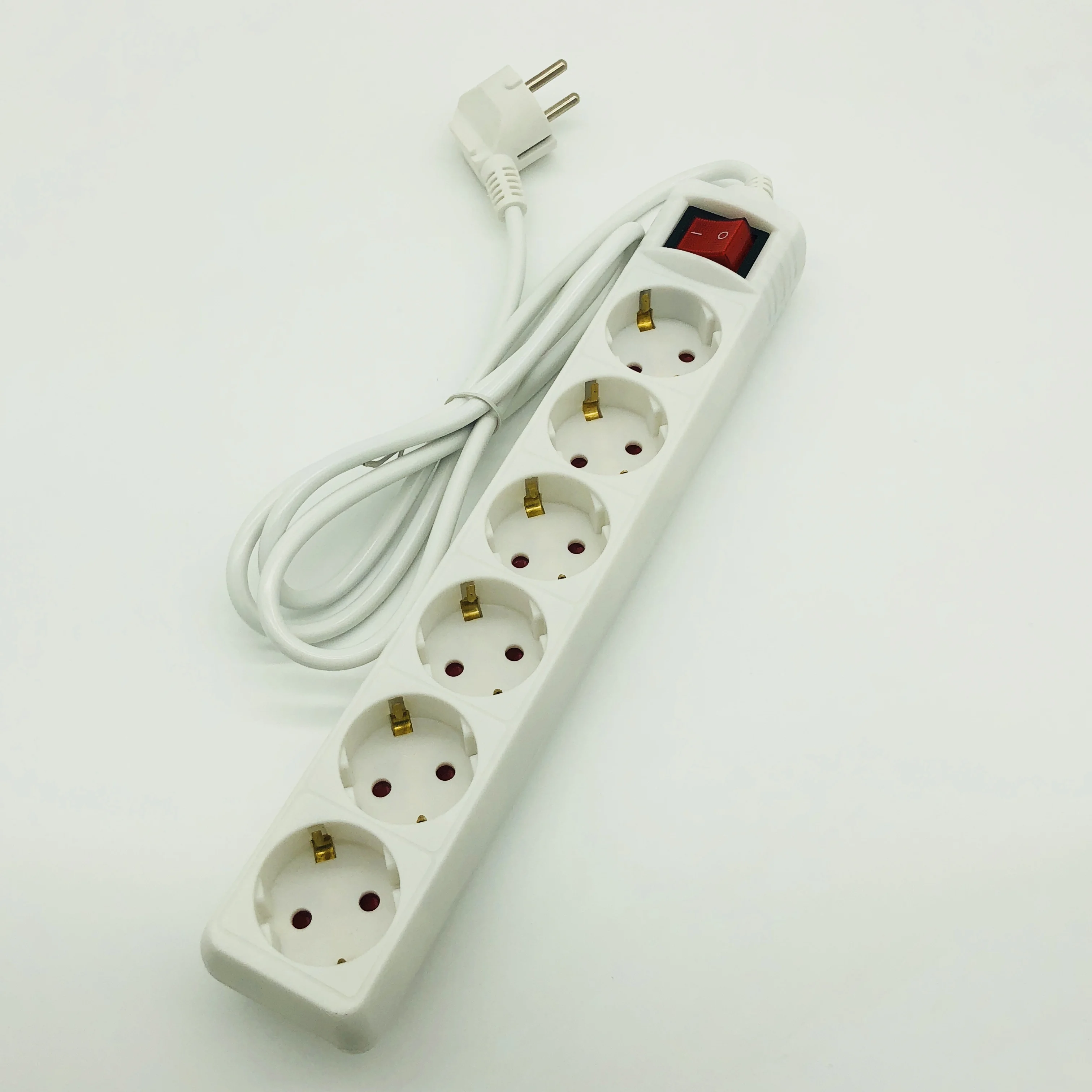 Simply Style 6 Outlets  Eu Germany  Extension Socket Power Strip  with Surge Protection with Switch