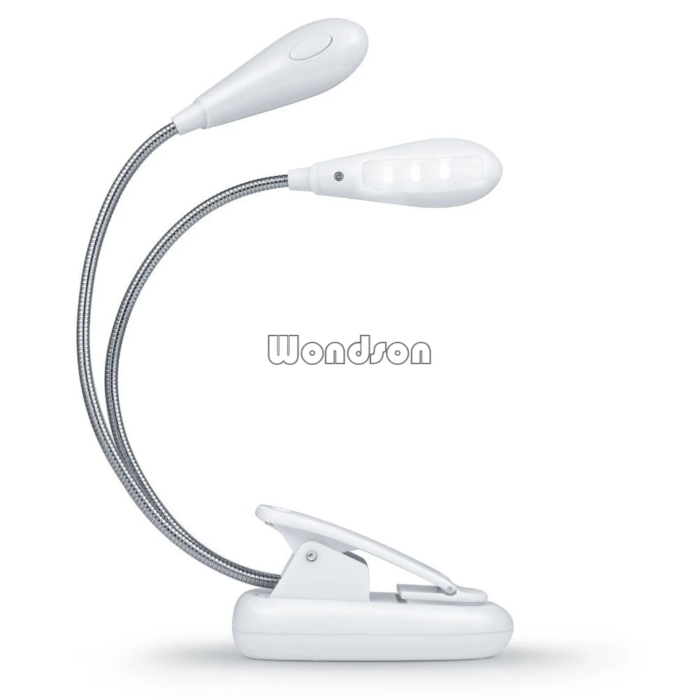 4 LED Clip On Adjustable Double Neck LED Reading Book Lamp