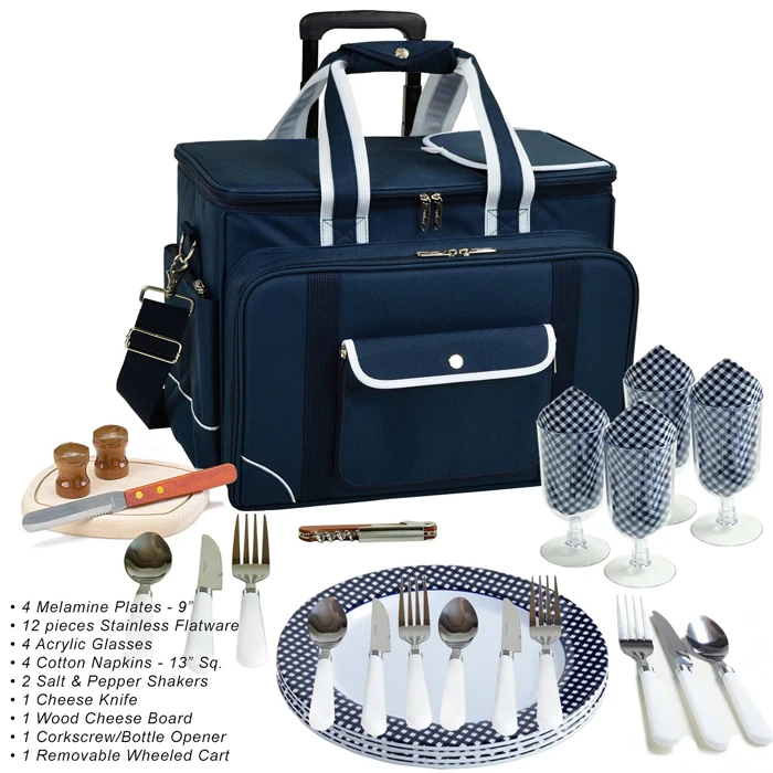 New design Insulated Trolley Drinks Picnic bag with wheels