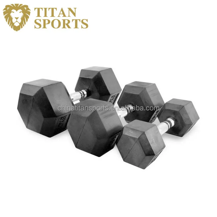 Comercial used Hex Rubber Dumbbell Set
