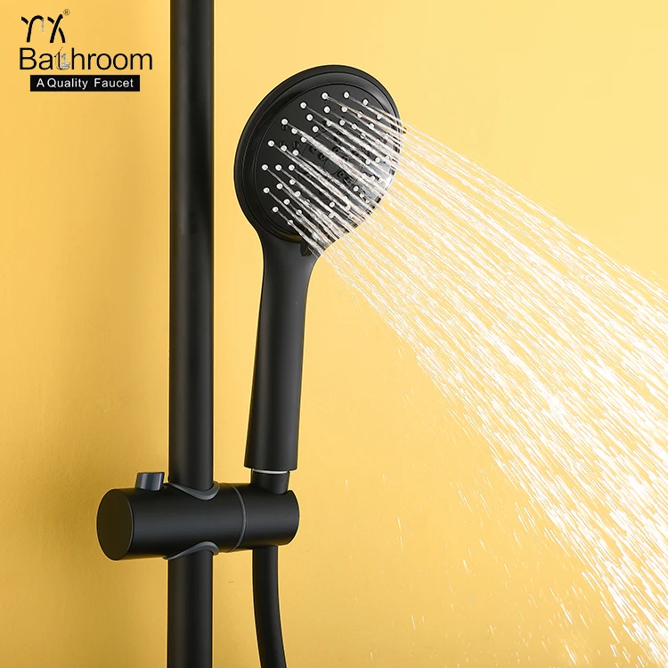 
Kaiping faucet Bathroom sanitary ware exposed matte black 100% brass body shower set bathroom taps faucet bathroom tapware 