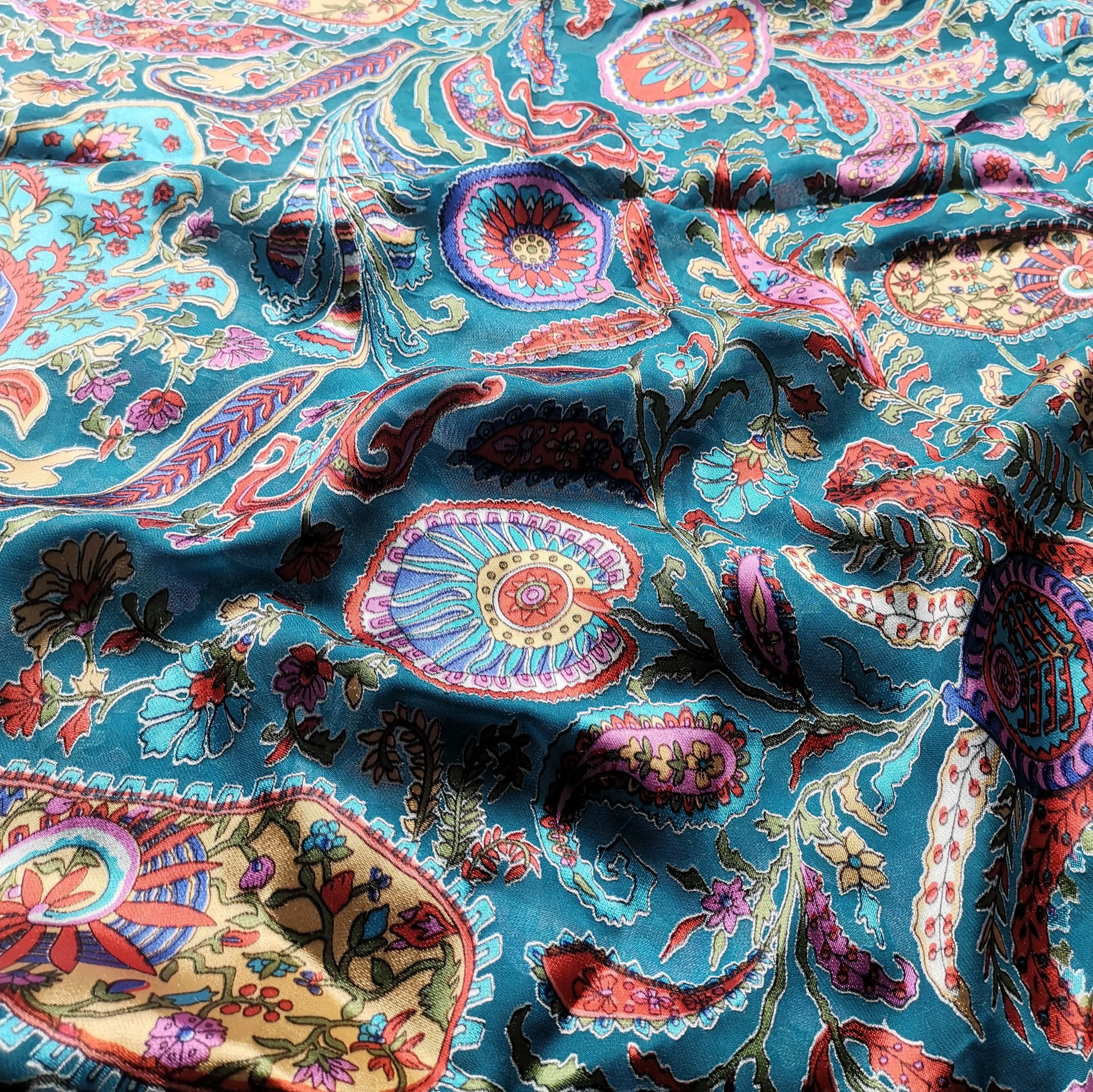 
Printed and Burn out Silk Visco chiffon satin fabric 