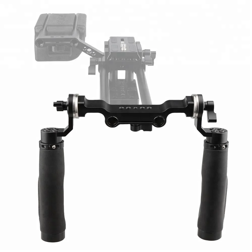 CAMVATE Shoulder Camera Support 15mm Rod Clamp Camera Grip Black Leather Grip for ARRI Sockets DSLR Fotografica Kit