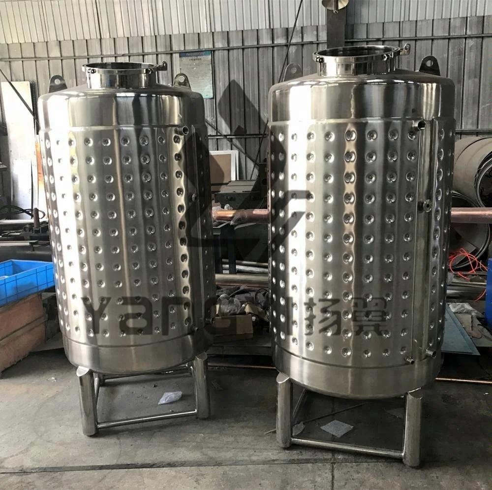 750L fermenter tank with outside cooling jacket
