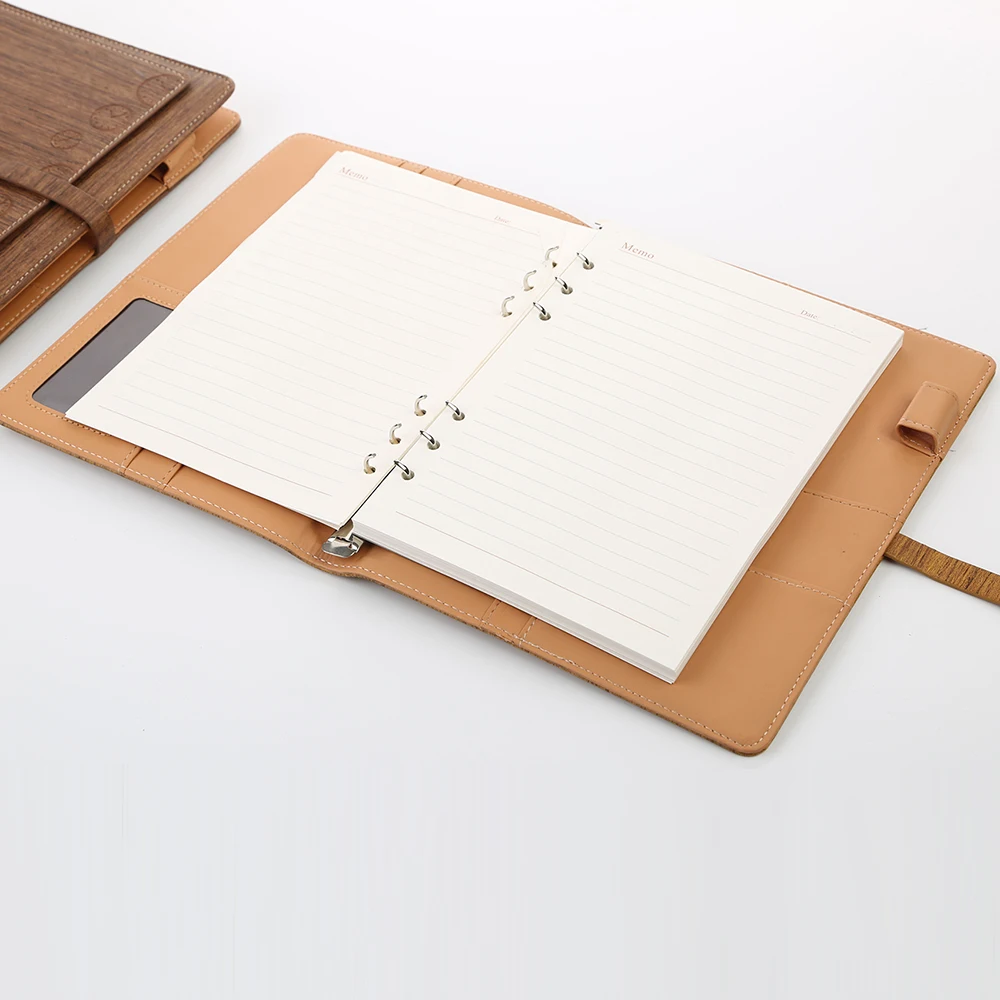 China erasable bamboo wooden texture cover notebook diaries for corporate gifting