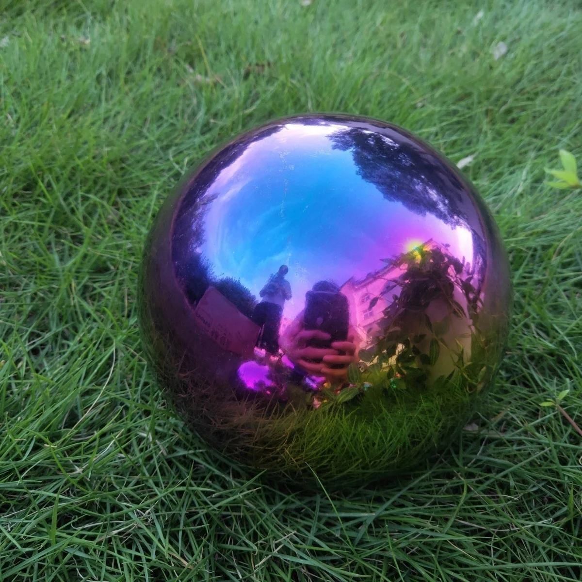 Outdoor Decorative Electroplate Gold Metal Sphere Garden Ball Steel Ball