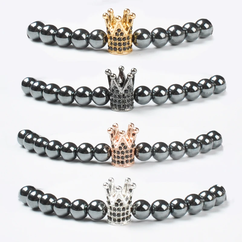 F150 Jewelry Adjustable Bangle Male Jade Diy Custom 2020 Charm Magnetic Healing Hematite Metal Fashion Crown Bracelet For Men