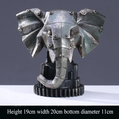 
machinery industry wind resin animal head decoration deer head elephant wolf culture bar model props crafts 